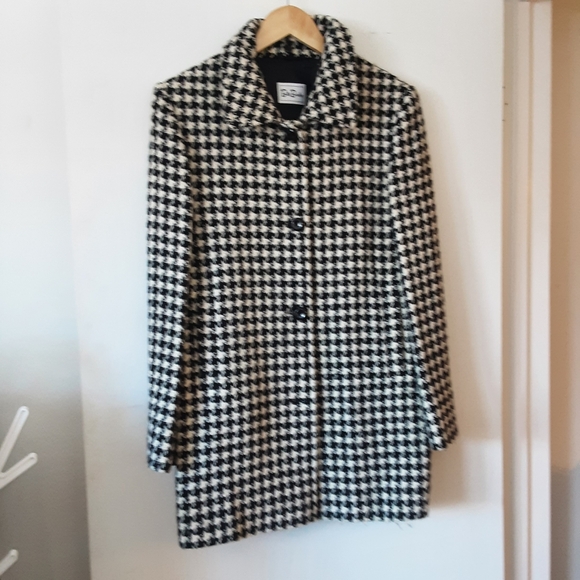 Betty Barclay Houndstooth Wool Coat with Removable Faux Fur Collar - Picture 2 of 7